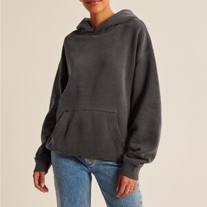 Abercrombie Essential Popover Hoodie Dark Grey Size M Unisex